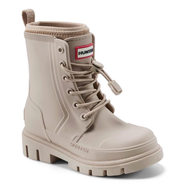 Little Kids Stamp Lace-Up Waterproof Ankle Boots