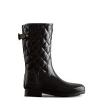 Women's Adjustable Quilted Refined Slim Fit Short Rain Boots
