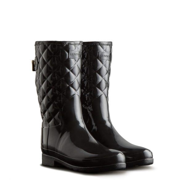 Women's Adjustable Quilted Refined Slim Fit Short Rain Boots