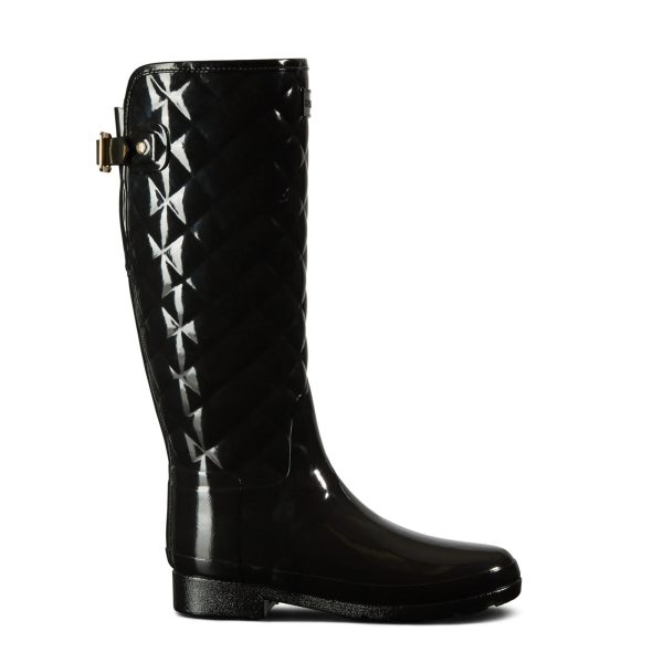 Women's Refined Adjustable Quilted Slim Fit Tall Rain Boots